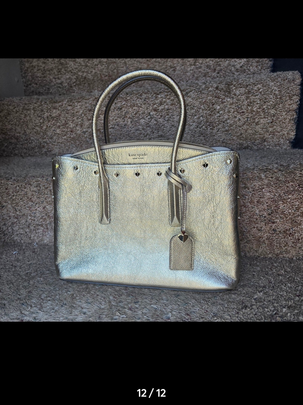 Kate Spade Margaux Metallic Gold Leather Satchel